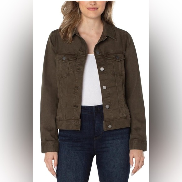 Liverpool Jackets & Blazers - Liverpool Olive Green Denim Jacket